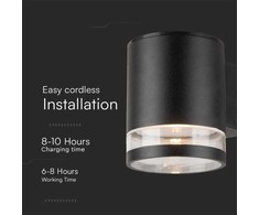 Sieninis šviestuvas V-tac 1W LED sieninis lauko šviestuvas su saulės baterija ir judesio davikliu, juodas, 3000K, IP54