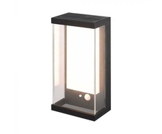 V-tac 1W LED sieninis lauko šviestuvas su saulės baterija ir judesio davikliu, juodas, 3000K, IP54