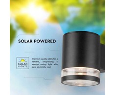 Sieninis šviestuvas V-tac 1W LED sieninis lauko šviestuvas su saulės baterija, juodas, 3000K, IP54