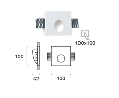 Bikuvalt 1W LED užglaistomas sieninis šviestuvas CERAMIC, baltas, 3000K, 4097200