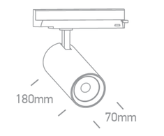 20/25/30W LED akcentinis šviestuvas į 3 fazių bėgelius, juodas, 3000/3500/4000K, 65606CT/B/V