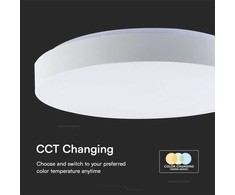 Sieninis šviestuvas V-tac 20/40W LED paviršinis šviestuvas, baltas, 3000/4000/6500K, dimeriuojamas, ELEGANT dangtelis