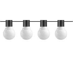 20 LED lempučių girlianda, 7m, 2700K, IP65, su saulės baterija, matinis stiklas