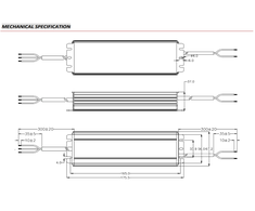 200W LED maitinimo šaltinis GV6, 24V, CV, PFC, IP67