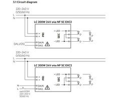 200W LED maitinimo šaltinis TRIDONIC LC ONE4ALL NF SC EXC2 SP, 24V, DALI/PUSH