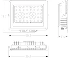 200W LED prožektorius su saulės baterija NORLA, juodas, 4000K