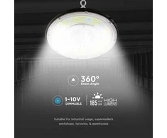 V-tac 200W LED UFO sandėlio šviestuvas, juodas, 4000K, dimeriuojamas