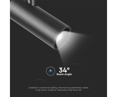 V-tac 20W LED akcentinis šviestuvas į magnetinius bėgelius, juodas, 6400K