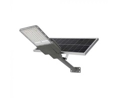 V-tac 20W LED gatvės šviestuvas, pilkas, 6500K, su saulės baterija ir montavimo priedais