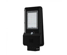 V-tac 20W LED gatvės šviestuvas su saulės baterija ir judesio davikliu, juodas, 3000/4000/6000K, 140°x70°