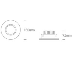 20W LED įleidžiamas pakreipiamas šviestuvas, baltas, 3000K, 11120E/W/W