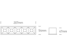20W LED įleidžiamas šviestuvas, baltas, 3000K, 50506B/W/W