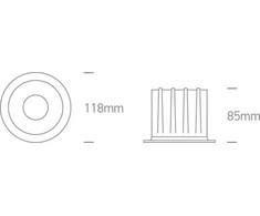 20W LED įleidžiamas šviestuvas, baltas, 3000K, 10120Z/W/W