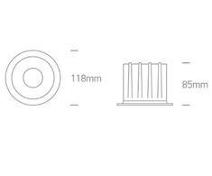 20W LED įleidžiamas šviestuvas, juodas, 3000/3500/4000K, 10120Z/B/V