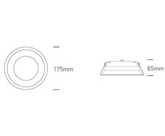 20W LED įleidžiamas šviestuvas, juodas, 3000/4000/5000K, IP65, 10120FD/B/V