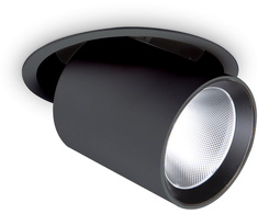 20W LED įleidžiamo montavimo šviestuvas NOVA, juodas, 3000K, reguliuojamas, 364438