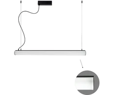 20W LED linijinis pakabinamas šviestuvas TUBE, juodas, 4000K, 600mm, 3919-00060-4-B-N