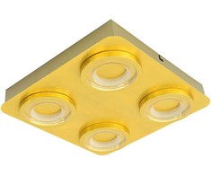 20W LED lubinis šviestuvas AURORE, žalvario sp./skaidrus, 3000K