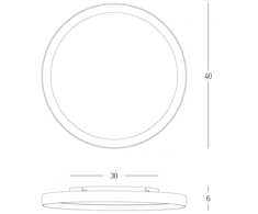20W LED lubinis šviestuvas, juodos/aukso sp., 2700/3000/4000K, dimeriuojamas, 25186