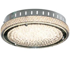 20W LED lubinis šviestuvas NINO ROUND, chromo/baltos sp./skaidrus, 3000K