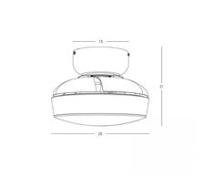 20W LED lubinis šviestuvas - ventiliatorius, baltas/skaidrus, 3000/4000/6500K, 25329