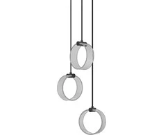 20W LED pakabinamas šviestuvas CIRCLE, juodas, 3000/4200/6500K