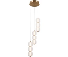 Lubinis šviestuvas Italux 20W LED pakabinamas šviestuvas GANTI, aukso/baltos sp., 3000K