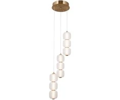 Lubinis šviestuvas Italux 20W LED pakabinamas šviestuvas GANTI, aukso/baltos sp., 3000K