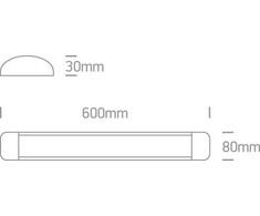 20W LED paviršinis linijinis šviestuvas, baltas, 3000K, 38120L/W/W