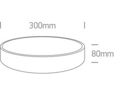 Lubinis šviestuvas 20W LED plafonas, baltas, 3000K, 62118D/W/W