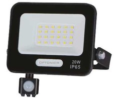 20W LED prožektorius su judesio davikliu, juodas, 4000K