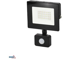 Bemko 20W LED prožektorius su judesio davikliu KASTEL, juodas, 6000K, IP65
