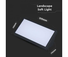 Sieninis šviestuvas V-tac 20W LED sieninis lauko šviestuvas, juodas, 6400K