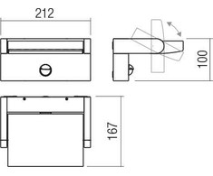 Sieninis šviestuvas 20W LED sieninis reguliuojamas lauko šviestuvas FLIP, tamsiai pilkas, 3000K, IP54, su judesio davikliu, 90587