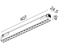 20W LED šviestuvas COMFORT 407 į magnetinę sistemą IN_LINE, baltas, 3000K, 48V, 36°