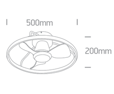 Lubinis šviestuvas 20W ventiliatorius su dimeriuojamu 28W LED šviestuvu, baltas, 3000/4000/5500K, 6300A/W/V