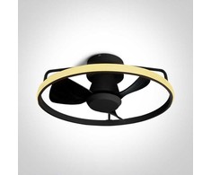 Lubinis šviestuvas 20W ventiliatorius su dimeriuojamu 28W LED šviestuvu, juodas, 3000/4000/5500K, 6300A/B/V