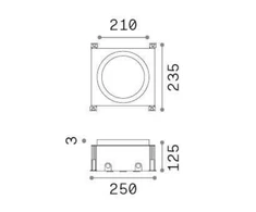 Ideal Lux 21W įleidžiamas lauko šviestuvas TAURUS PT WIDE ROUND, plieno sp., 3000K, 325729