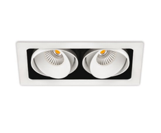 21W LED įleidžiamas šviestuvas TWIST DOUBLE, 3000K (šiltai balta), baltas. Pridedamas DALI maitinimo šaltinis.