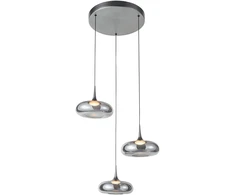 21W LED pakabinamas šviestuvas TENELE, sidabro/dūmų sp., 3000K, dimeriuojamas