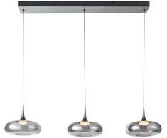 21W LED pakabinamas šviestuvas TENELE, sidabro/dūmų sp., 3000K, dimeriuojamas