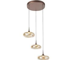 Lubinis šviestuvas 21W LED pakabinamas šviestuvas TENELE, vario/gintaro sp., 3000K, dimeriuojamas