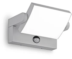 Sieninis šviestuvas Ideal Lux 21W LED sieninis fasado šviestuvas SWIPE, pilkas, 3000K, su judesio davikliu, IP54, 326870