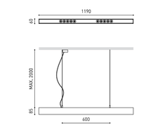 21W LED pakabinamas šviestuvas Juodas FOSTER SUSPENSION, juodas, 3000K, 38°, su maitinimo šaltiniu