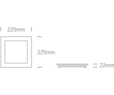 22W LED įleidžiama panelė, balta, 3000K, 50122FA/W/W