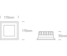 22W LED įleidžiamas šviestuvas, baltas, 4000K, 50122D/W/C