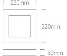 Lubinis šviestuvas 22W LED plafonas, baltas, 3000K, 62122F/W/W