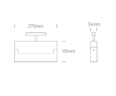 Bikuva.lt 22W linijinis šviestuvas į magnetines sistemas, juodas, 3000K, reguliuojamas, 42106B/B/W