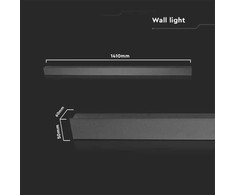 V-tac 23W LED linijinis sieninis šviestuvas, antracito sp., 3000K, IP65