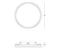 23W LED lubinis šviestuvas, juodas, 2700/3000/4000K, dimeriuojamas, 25163